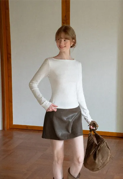 High Waist A Line Mini Skirt