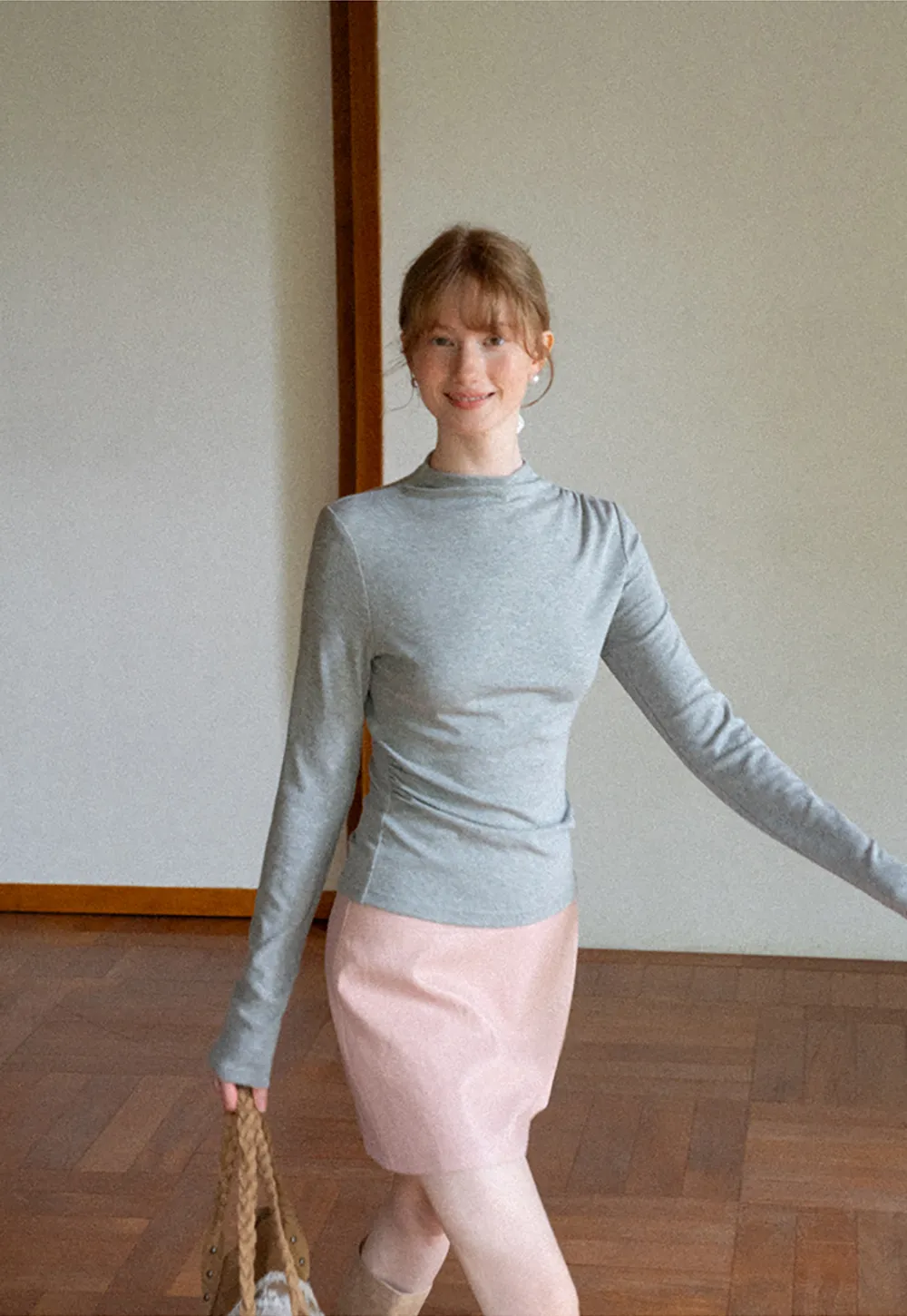 High Waist A Line Mini Skirt
