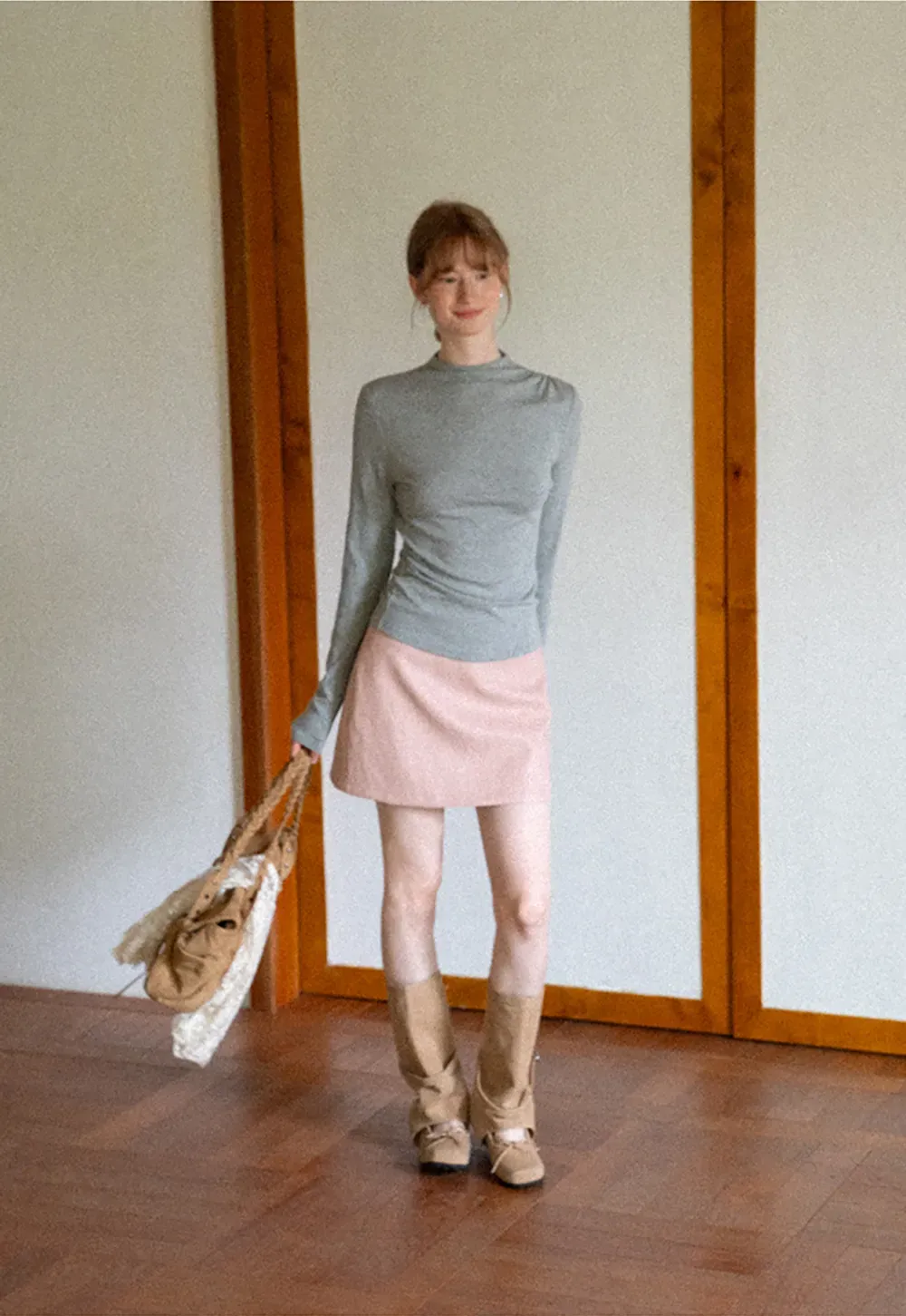 High Waist A Line Mini Skirt