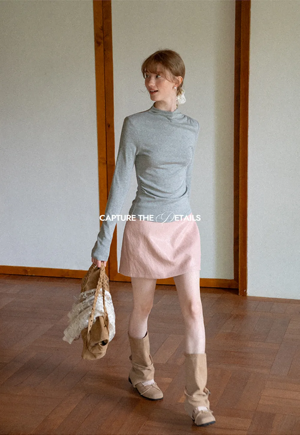 High Waist A Line Mini Skirt
