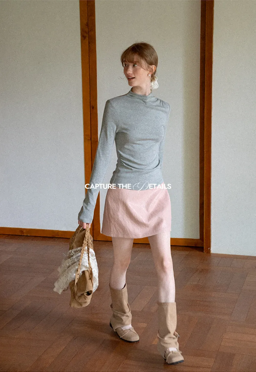 High Waist A Line Mini Skirt
