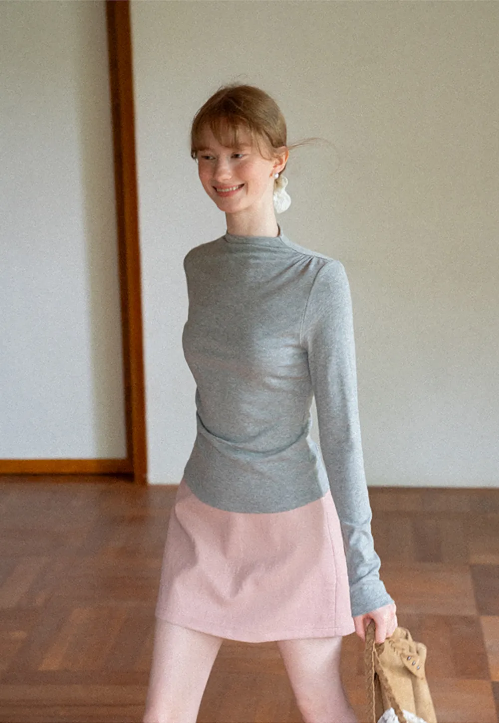 High Waist A Line Mini Skirt