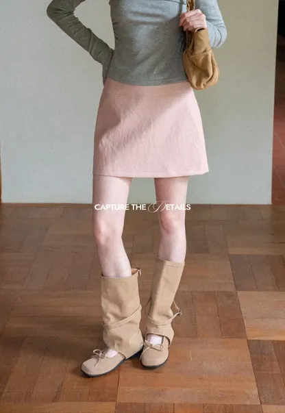 High Waist A Line Mini Skirt