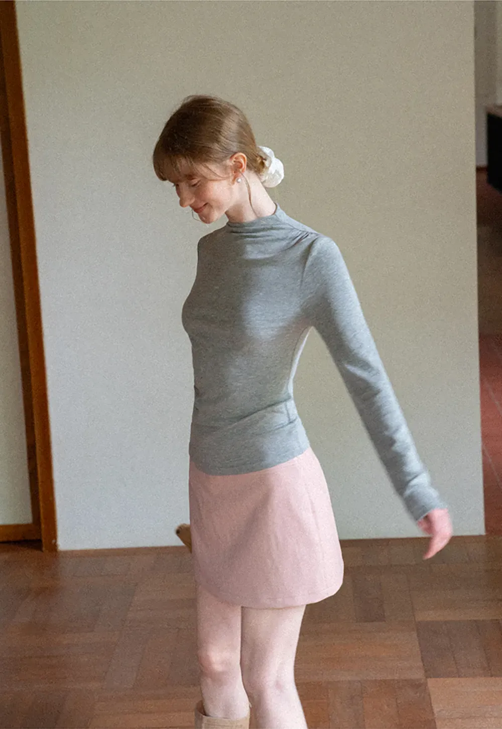 High Waist A Line Mini Skirt