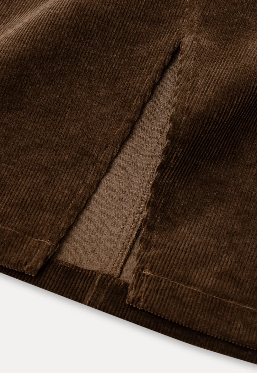 Corduroy A Line Mini Skirt with Center Seam