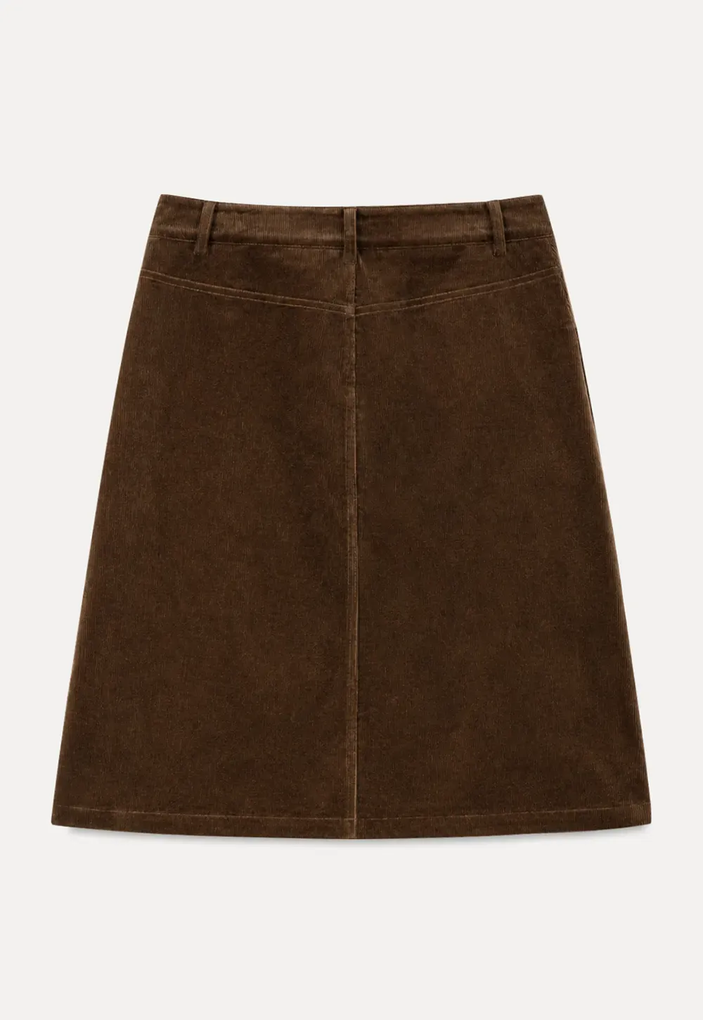 Corduroy A Line Mini Skirt with Center Seam