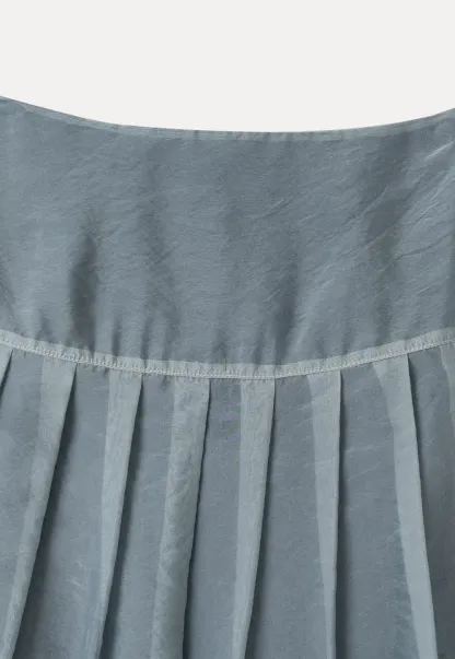 Tiered Sheer Overlay Midi Skirt