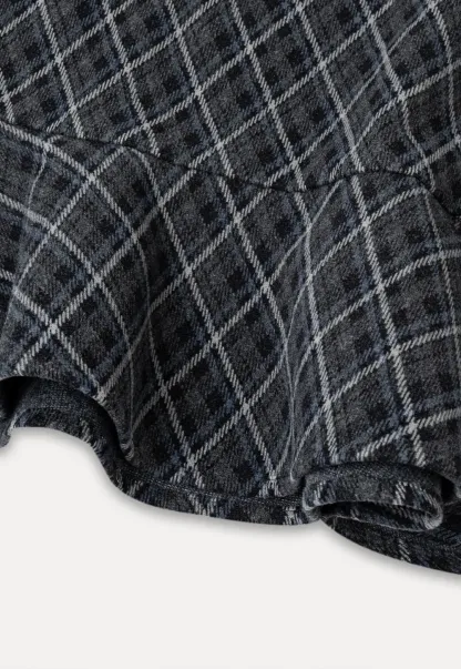 Plaid Pattern Flared Hem Skirt