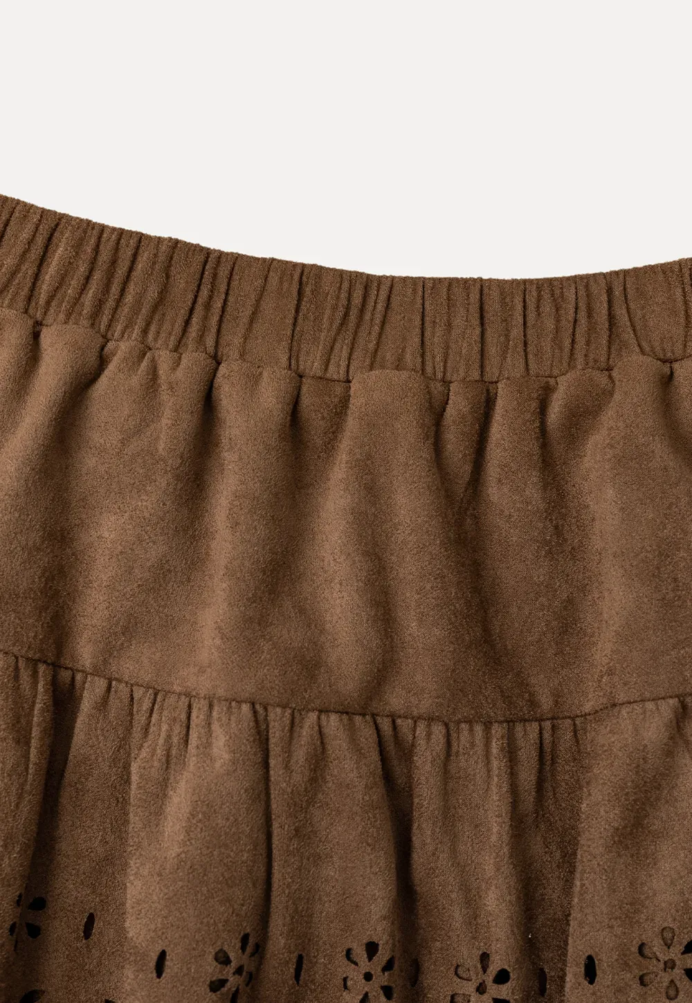 Tiered Skirt with Laser Cut Floral Eyelet Detail