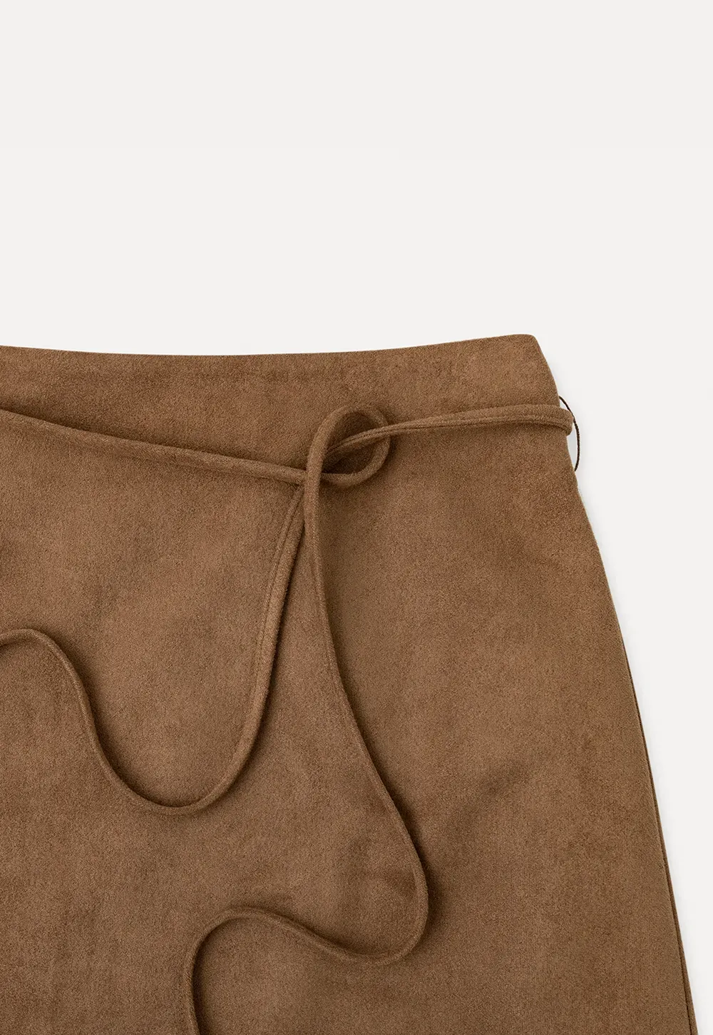 Lace Trim Scalloped Hem Wrap Skirt