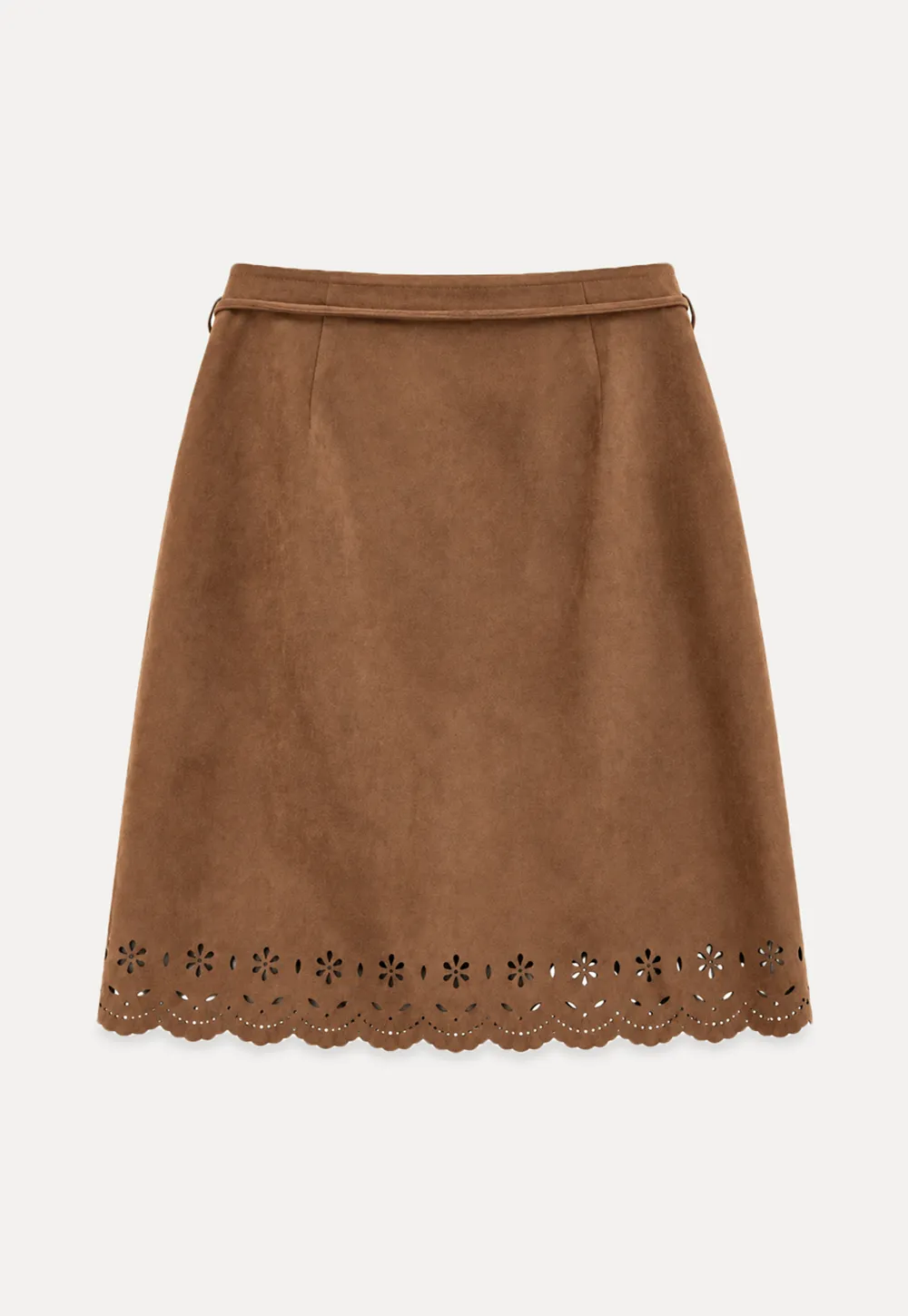 Lace Trim Scalloped Hem Wrap Skirt