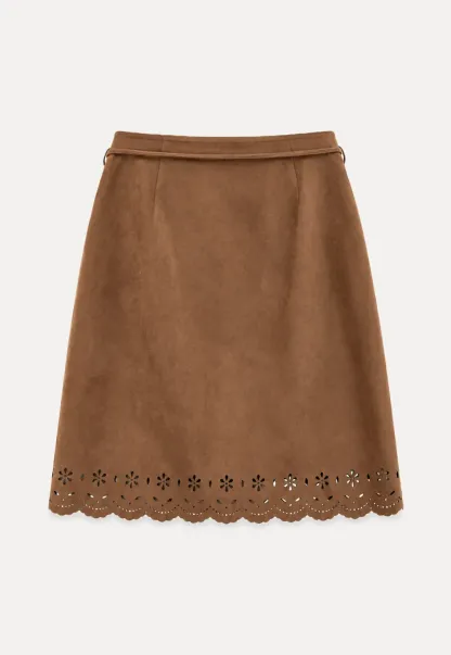 Lace Trim Scalloped Hem Wrap Skirt