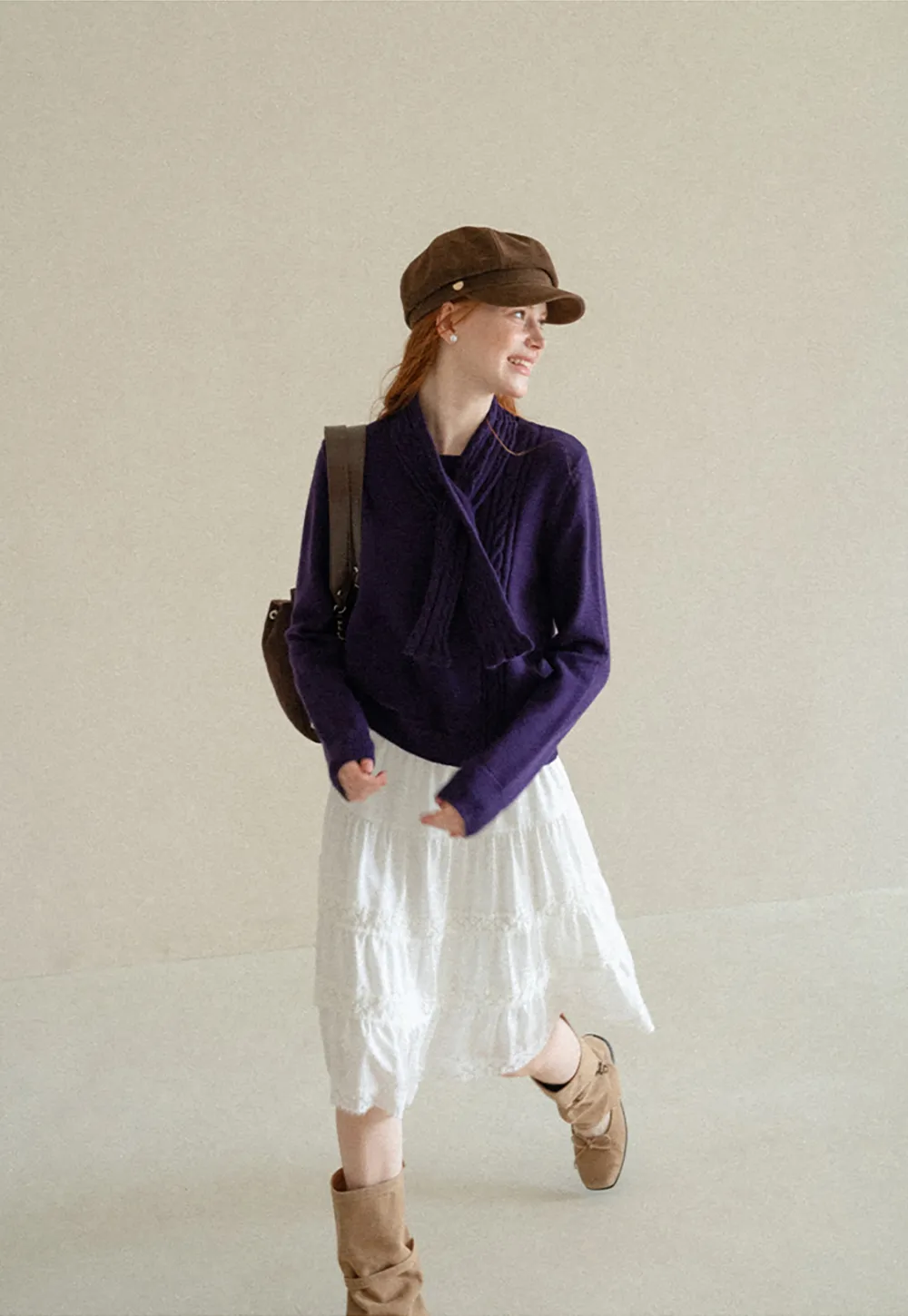 Tiered Skirt with Lace Trim and Elastic Waist