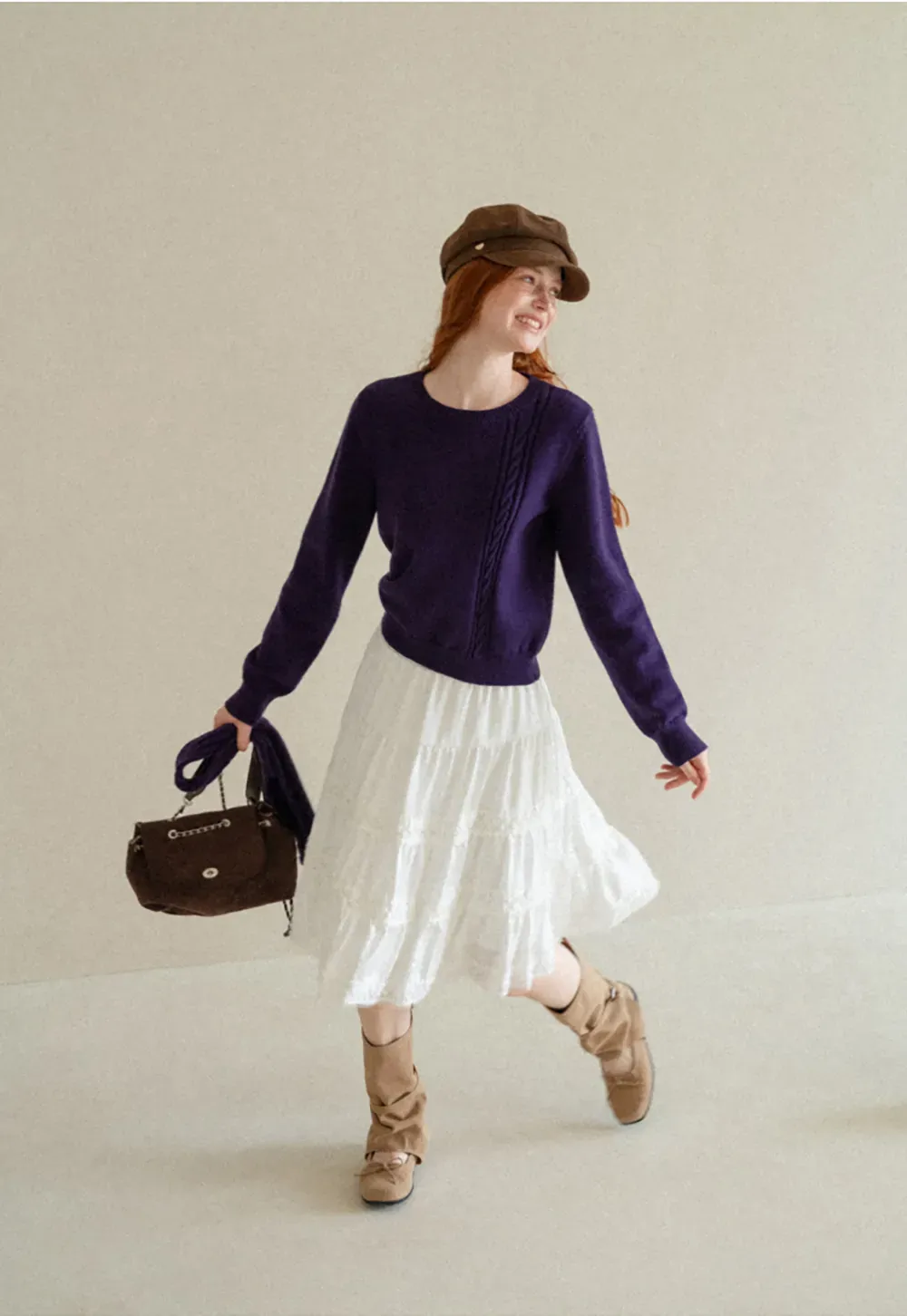 Tiered Skirt with Lace Trim and Elastic Waist