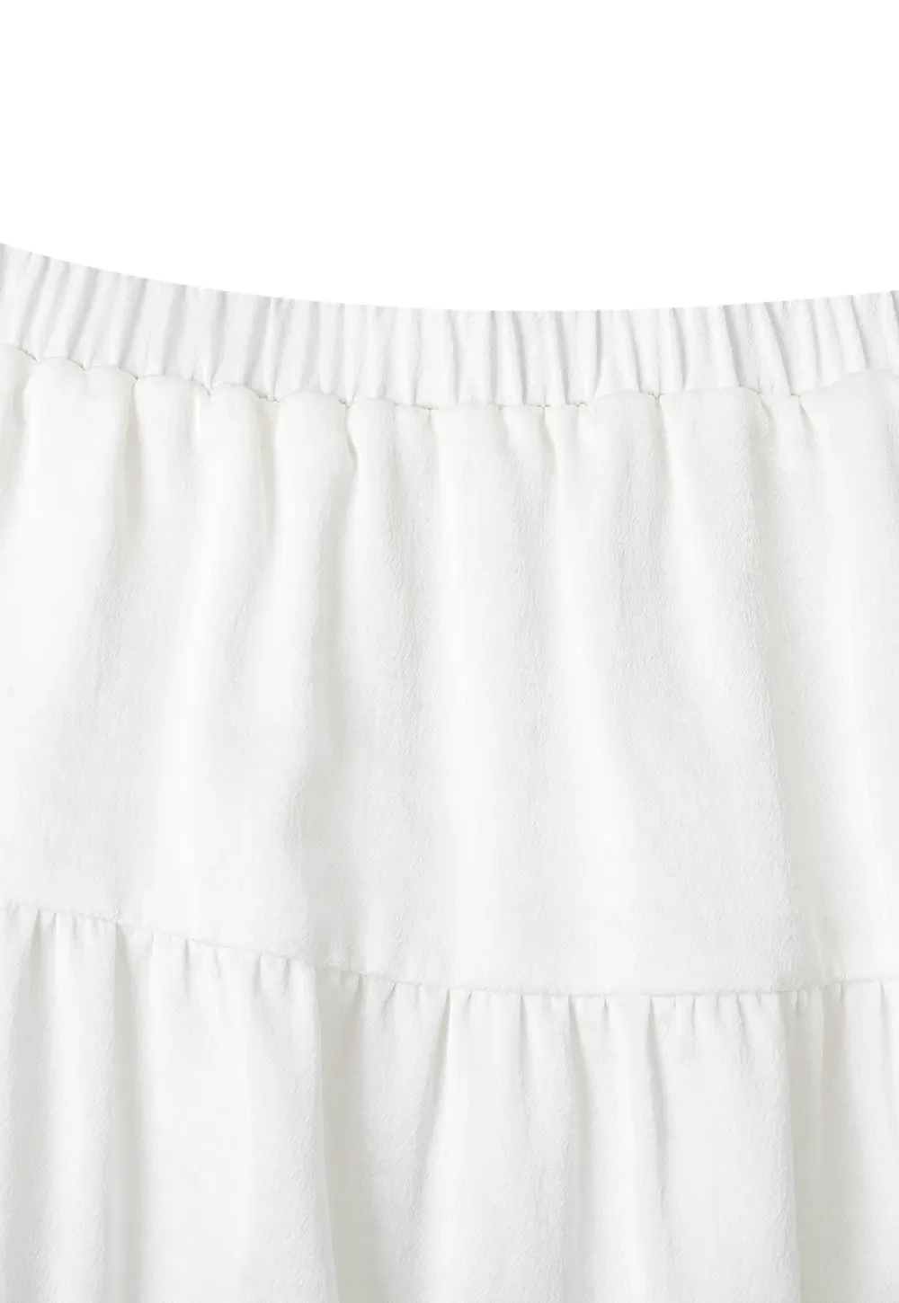 Tiered Skirt with Lace Trim and Elastic Waist