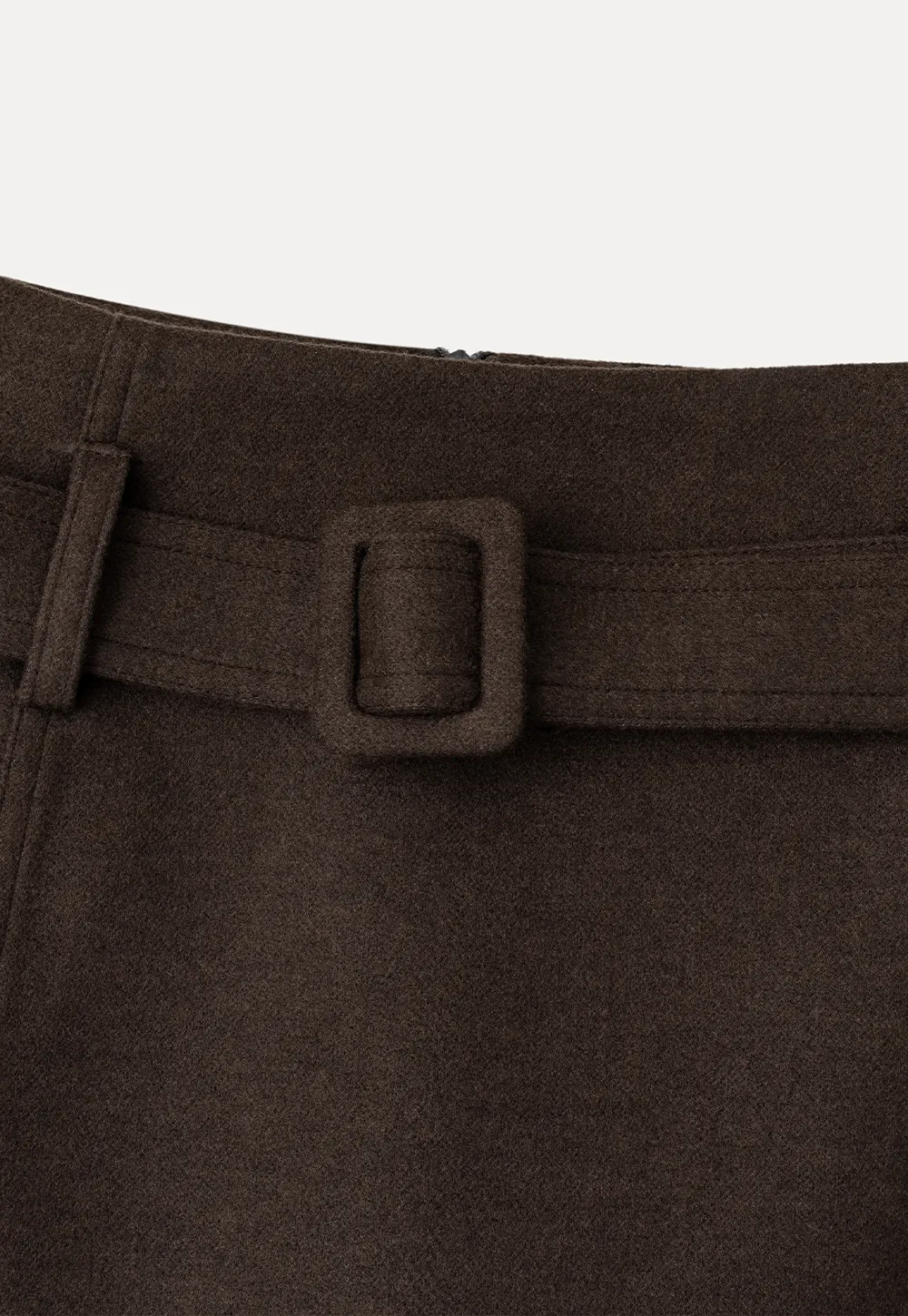 High Waist Belted A-Line Skirt