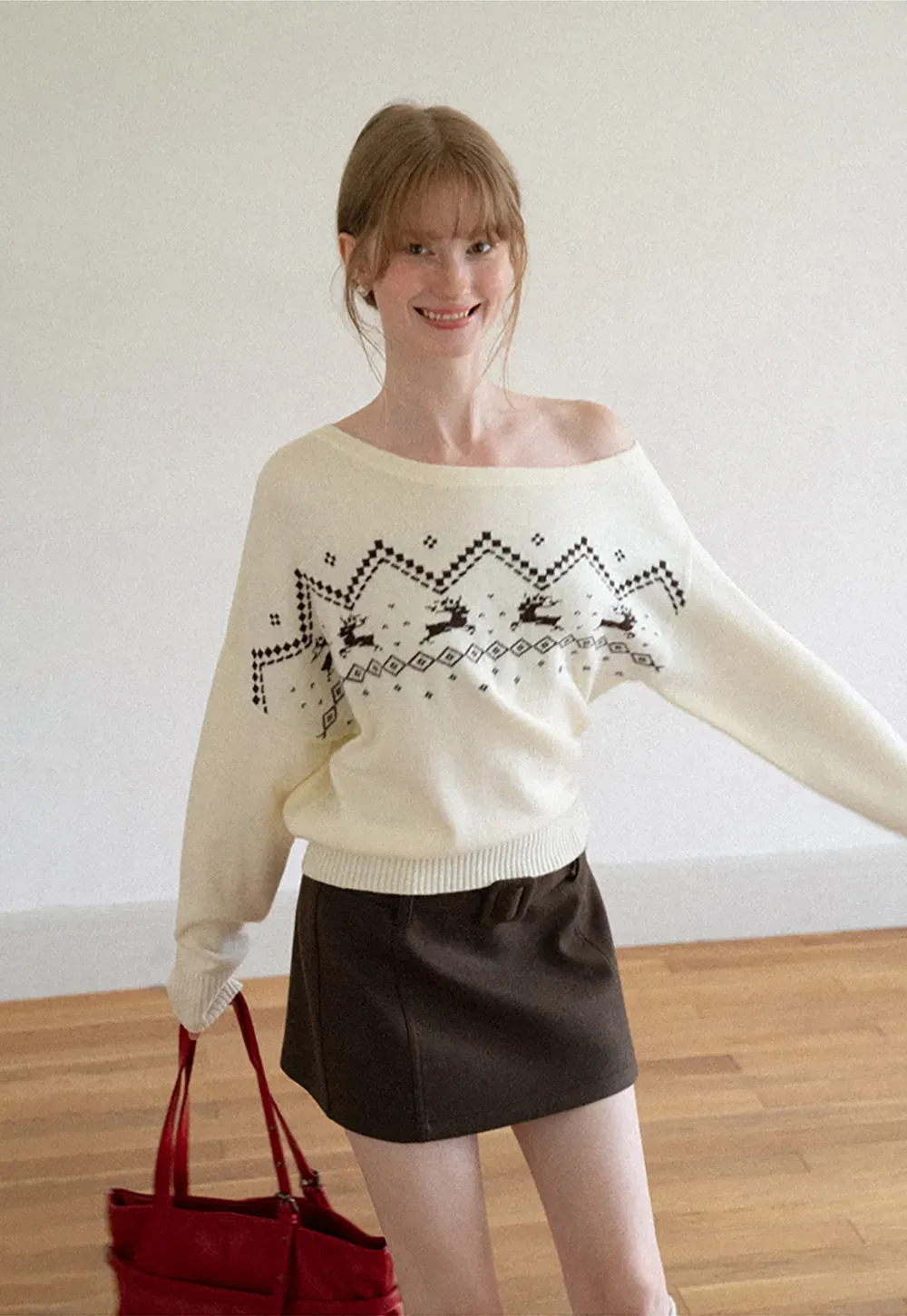 High Waist Belted A-Line Skirt