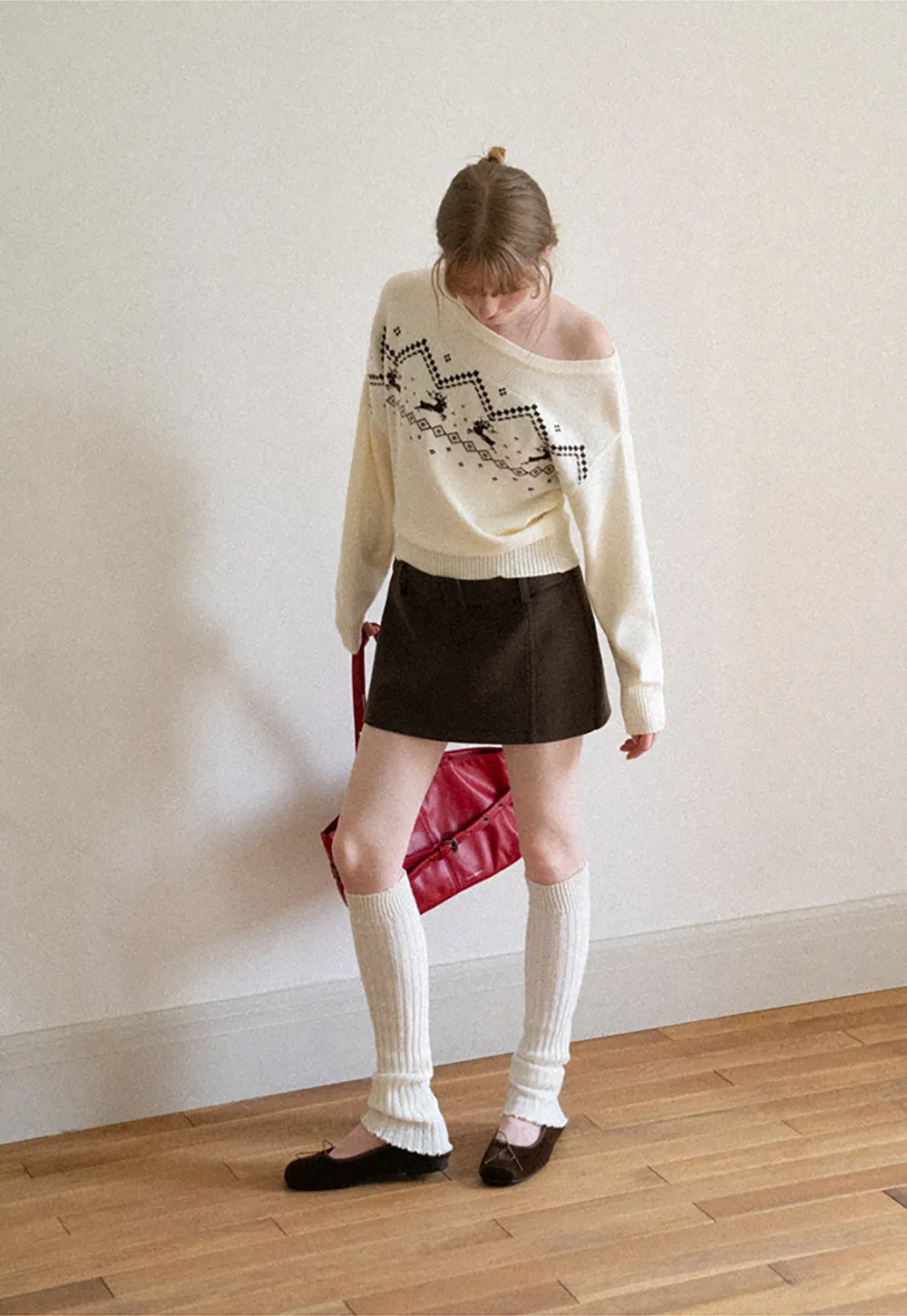 High Waist Belted A-Line Skirt