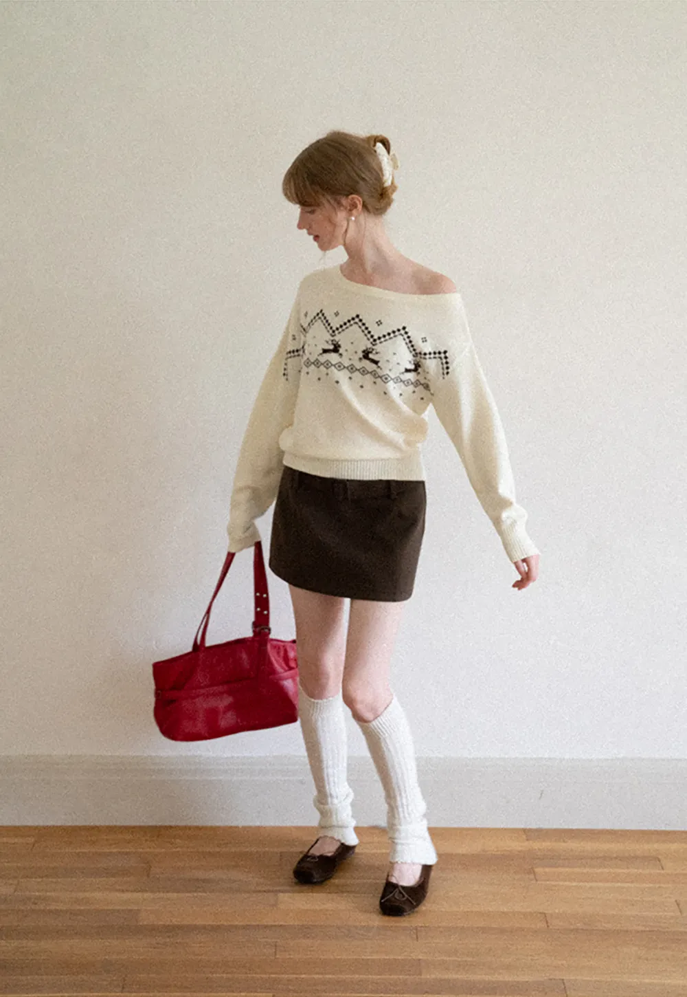 High Waist Belted A-Line Skirt