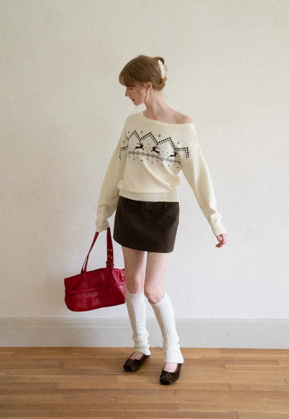 High Waist Belted A-Line Skirt