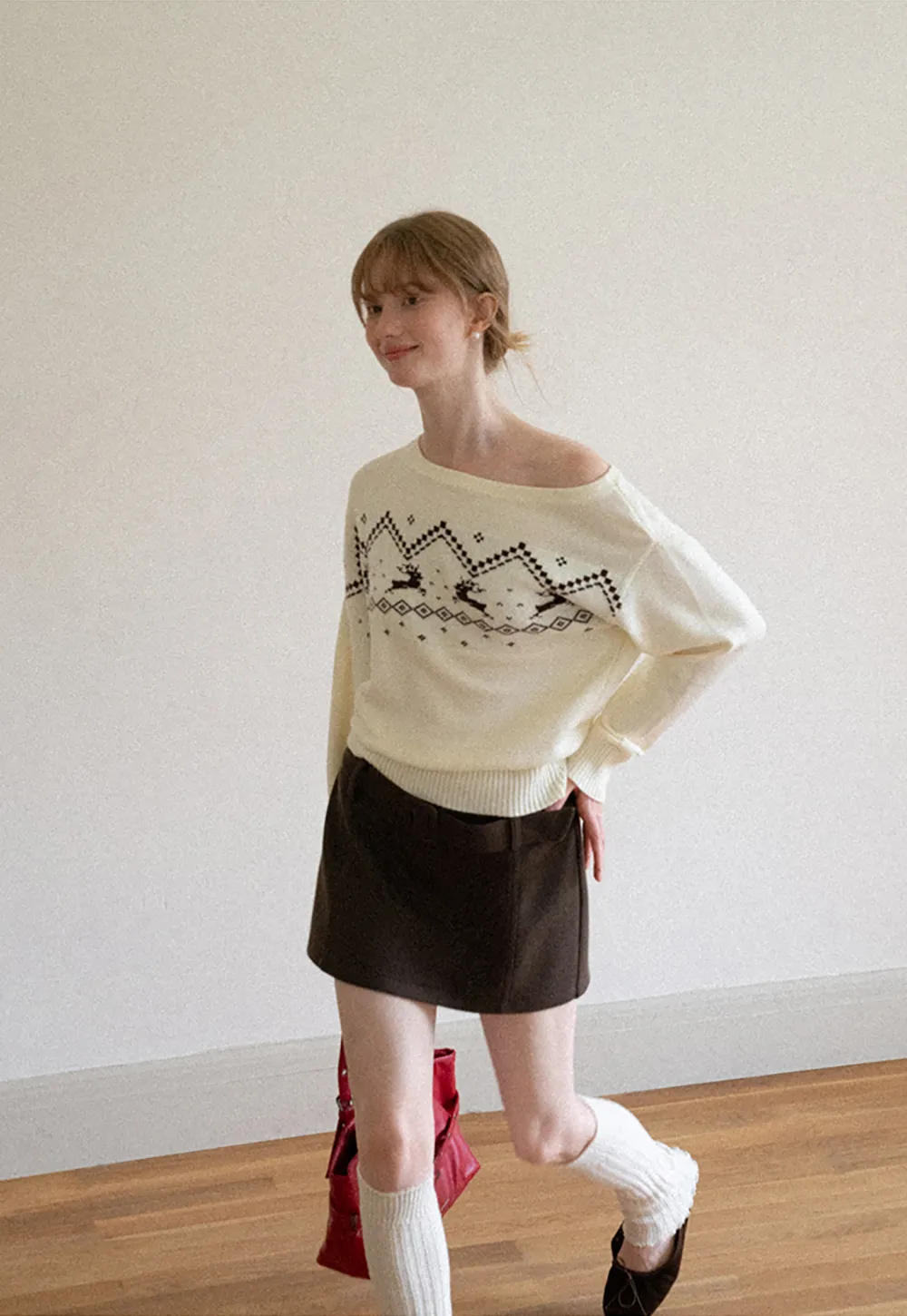 High Waist Belted A-Line Skirt