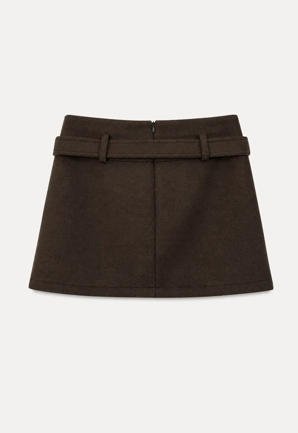 High Waist Belted A-Line Skirt