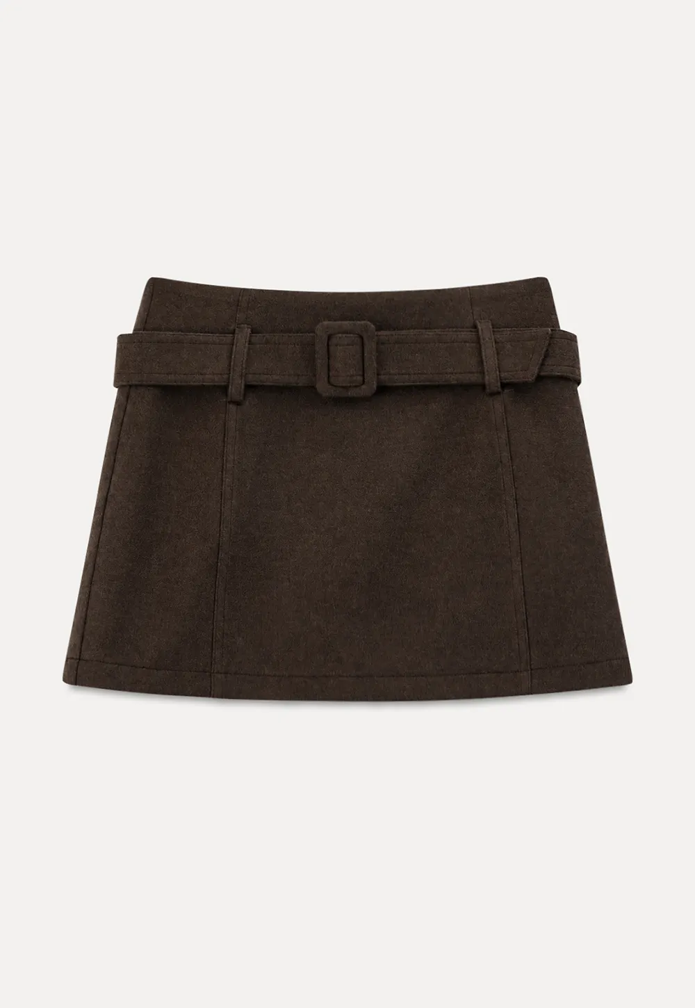 High Waist Belted A-Line Skirt