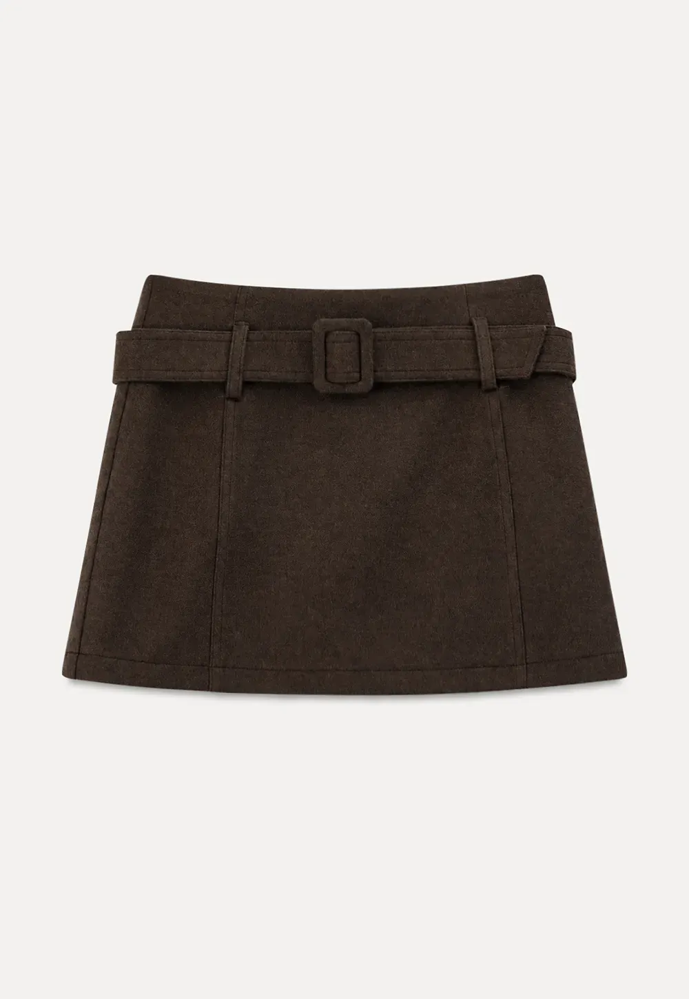 High Waist Belted A-Line Skirt