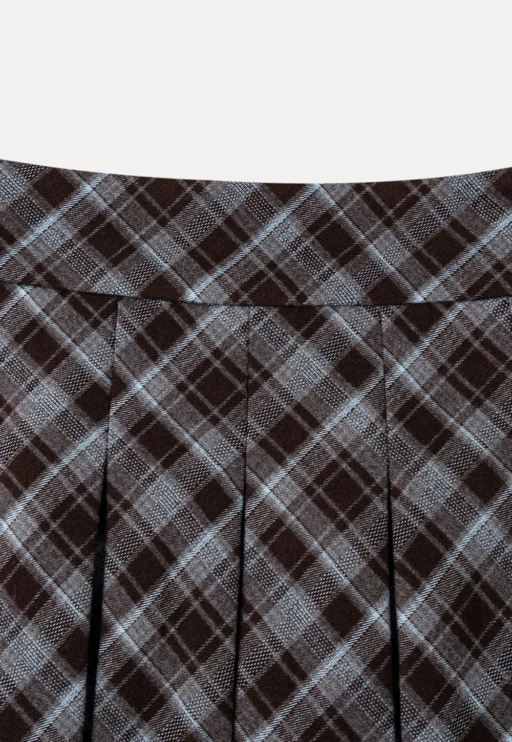 Plaid Pattern Flared Skirt with Ruffled Hem