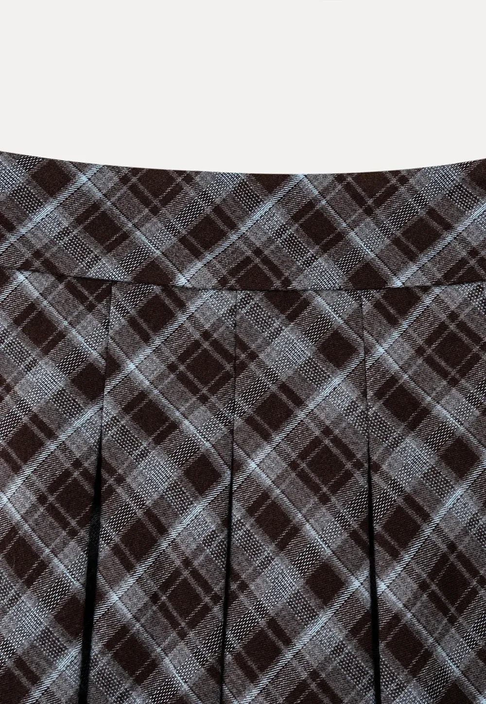Plaid Pattern Flared Skirt with Ruffled Hem