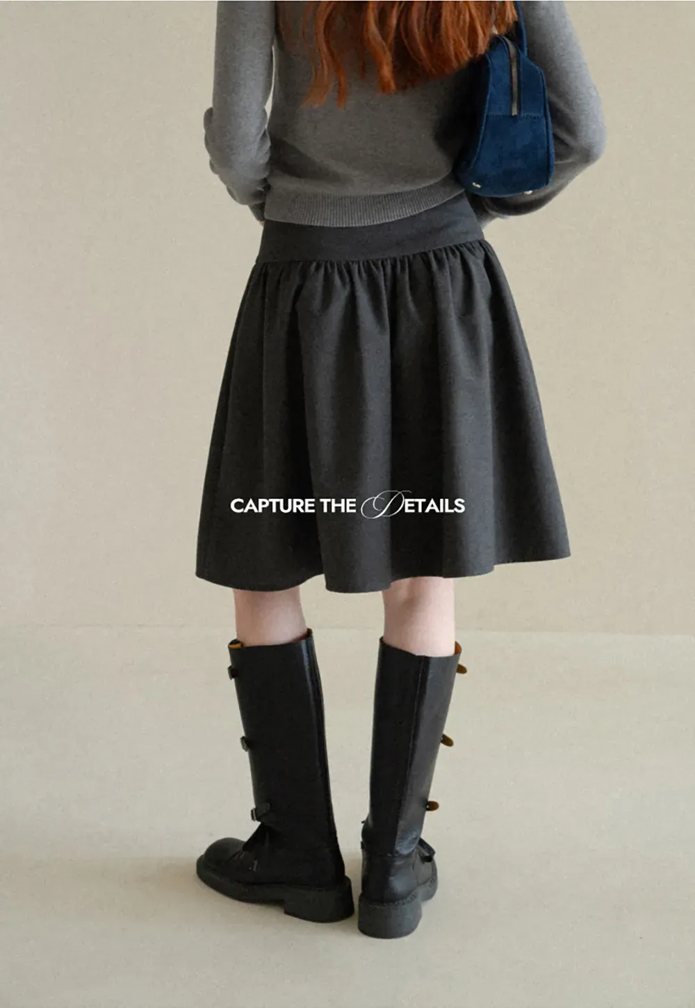 High Waist Pleated A Line Skirt