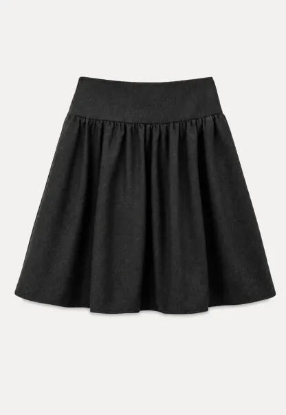 High Waist Pleated A Line Skirt