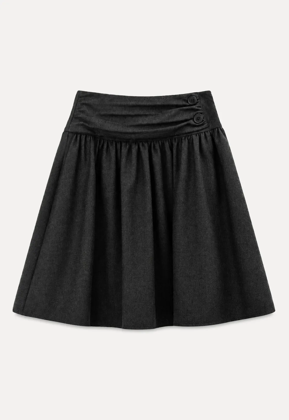 High Waist Pleated A Line Skirt