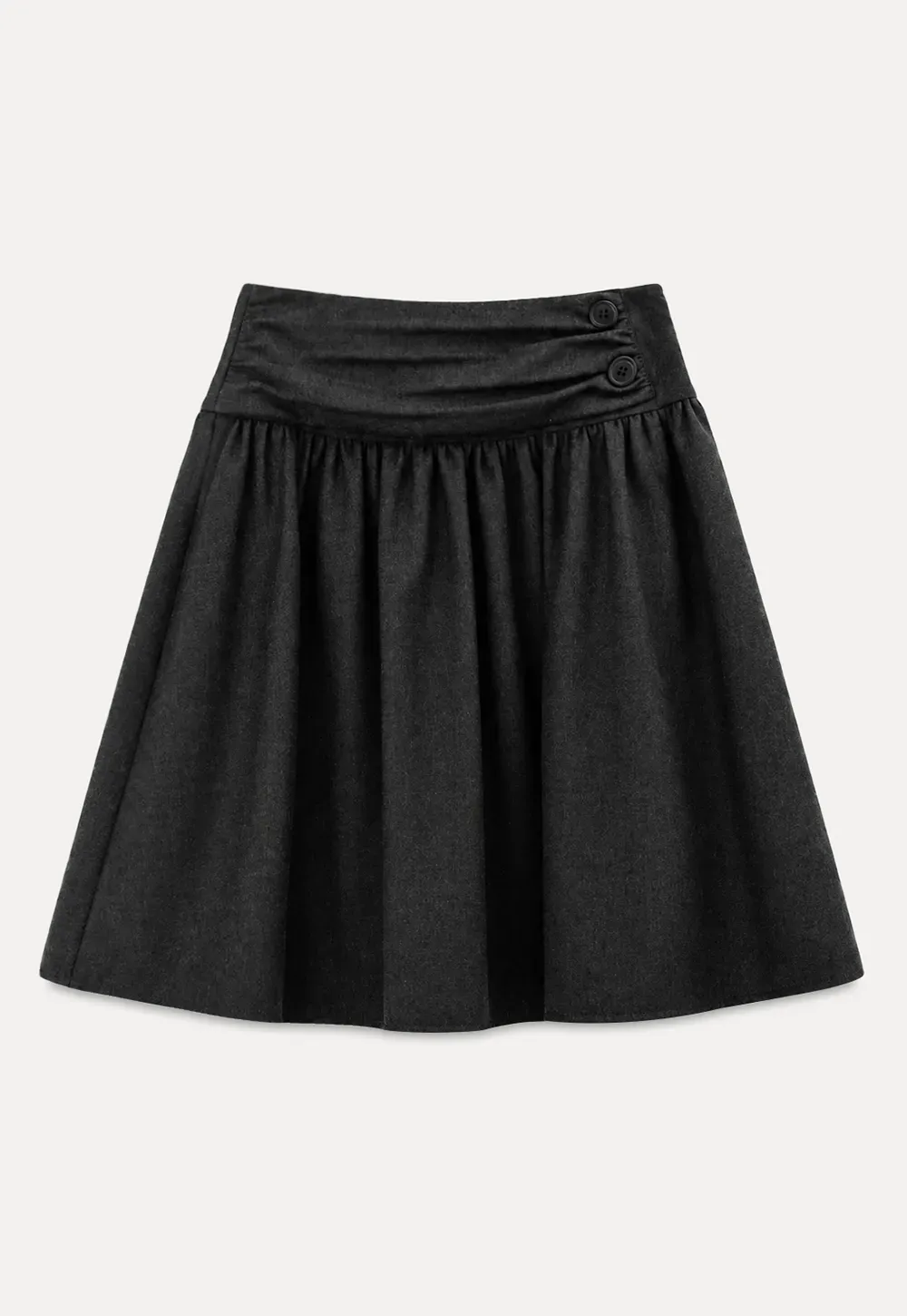 High Waist Pleated A Line Skirt