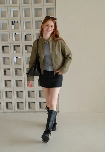 High Waist A Line Skirt with Side Panel Detail