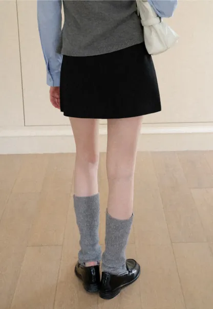 High Waist A Line Skirt with Side Panel Detail