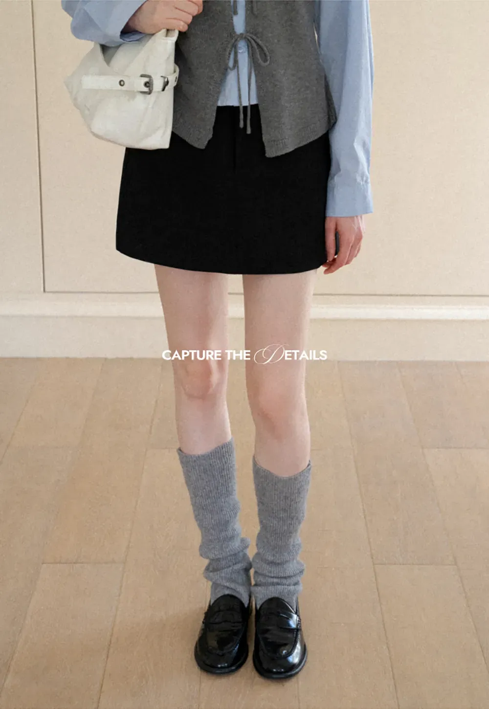 High Waist A Line Skirt with Side Panel Detail