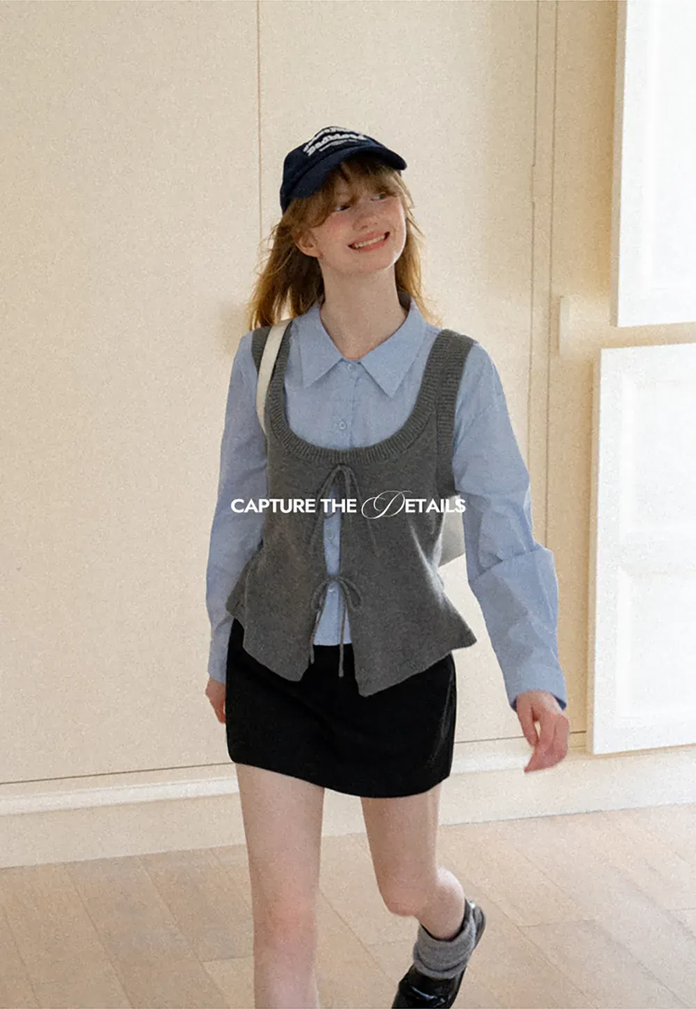 High Waist A Line Skirt with Side Panel Detail