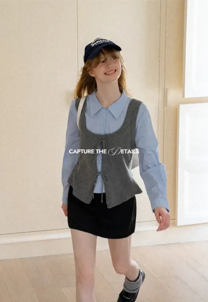 High Waist A Line Skirt with Side Panel Detail