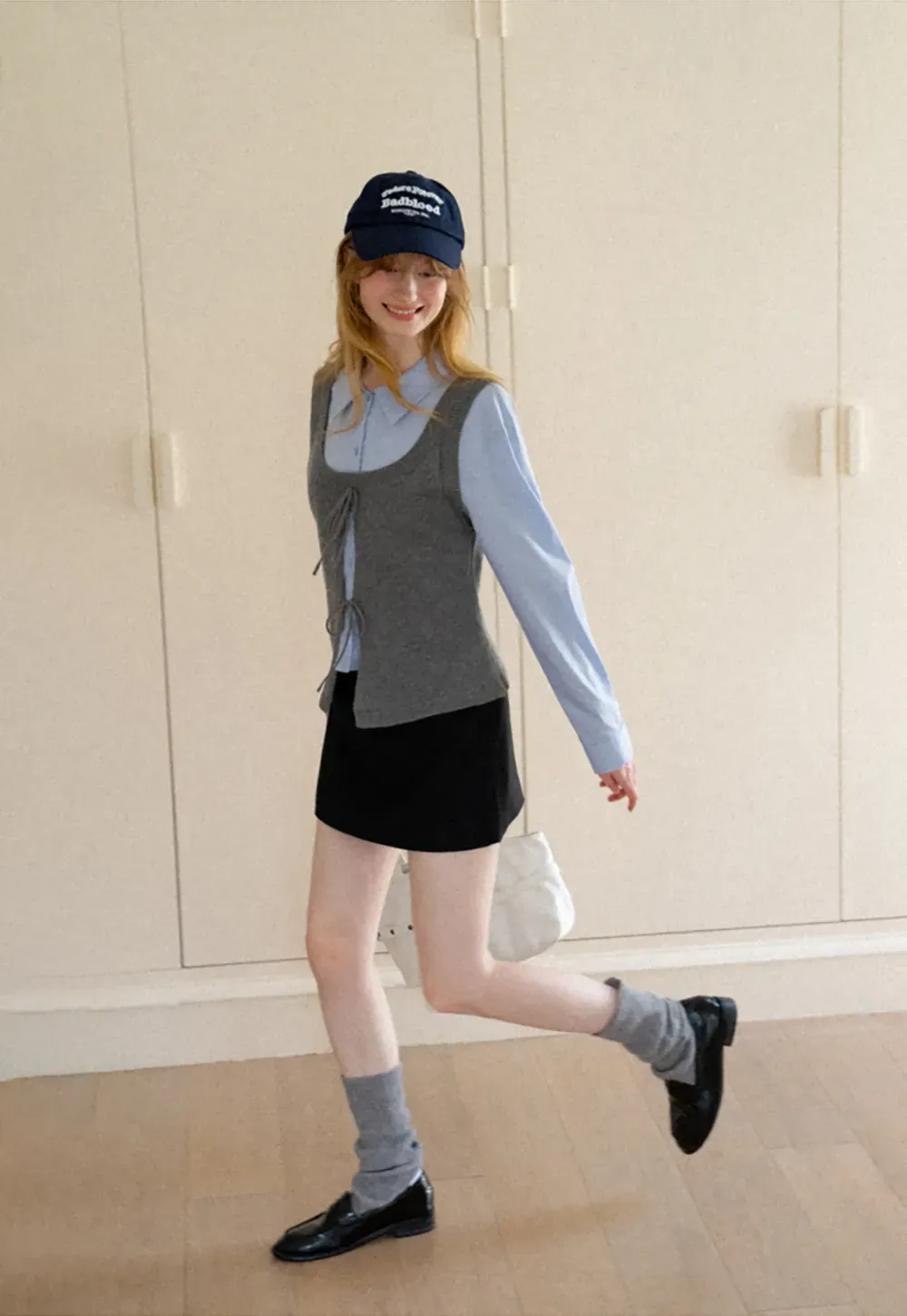 High Waist A Line Skirt with Side Panel Detail