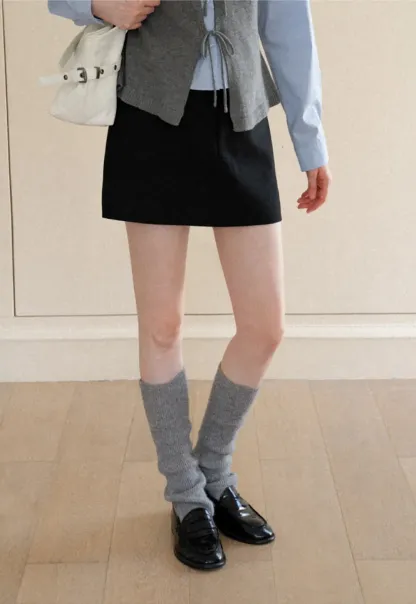 High Waist A Line Skirt with Side Panel Detail