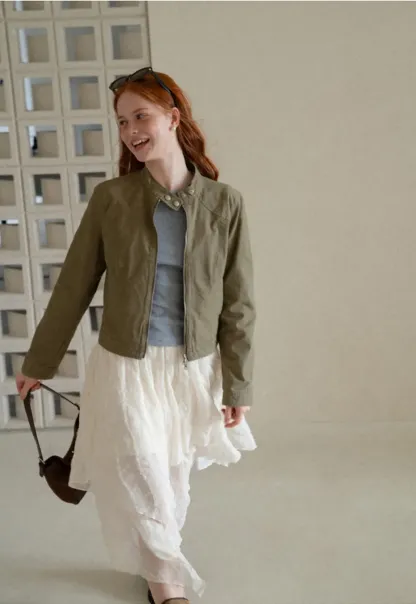 Asymmetrical Tiered Pleated Skirt