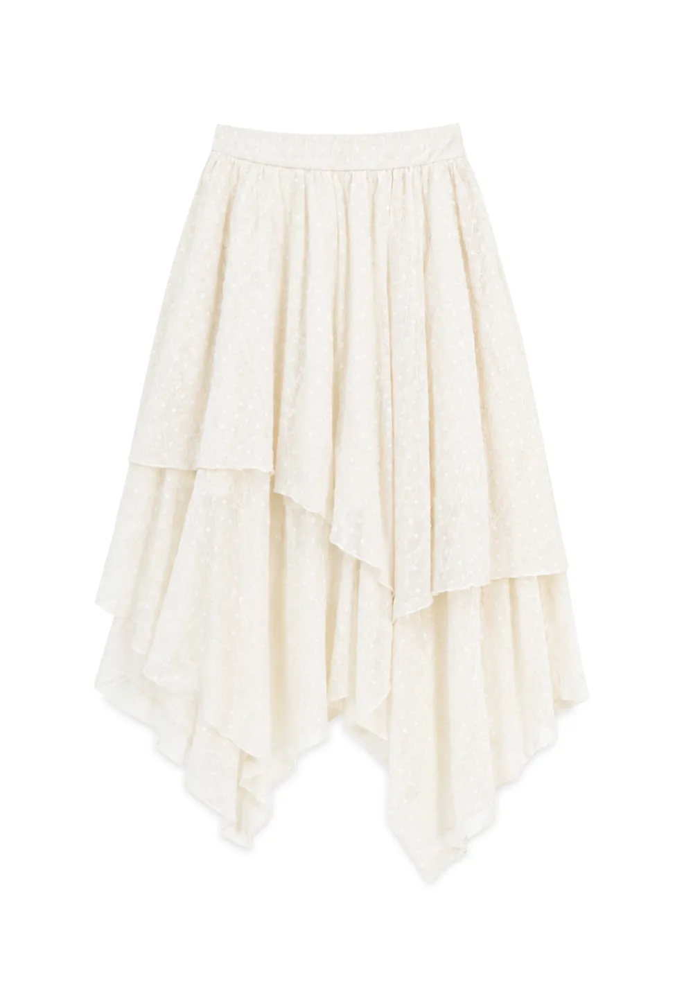 Asymmetrical Tiered Pleated Skirt