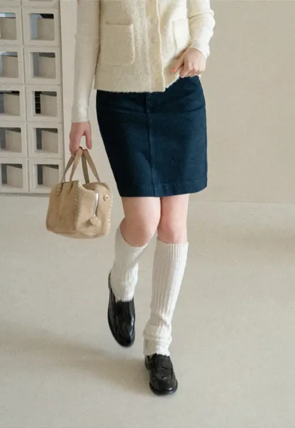 A-Line High Waist Denim Skirt