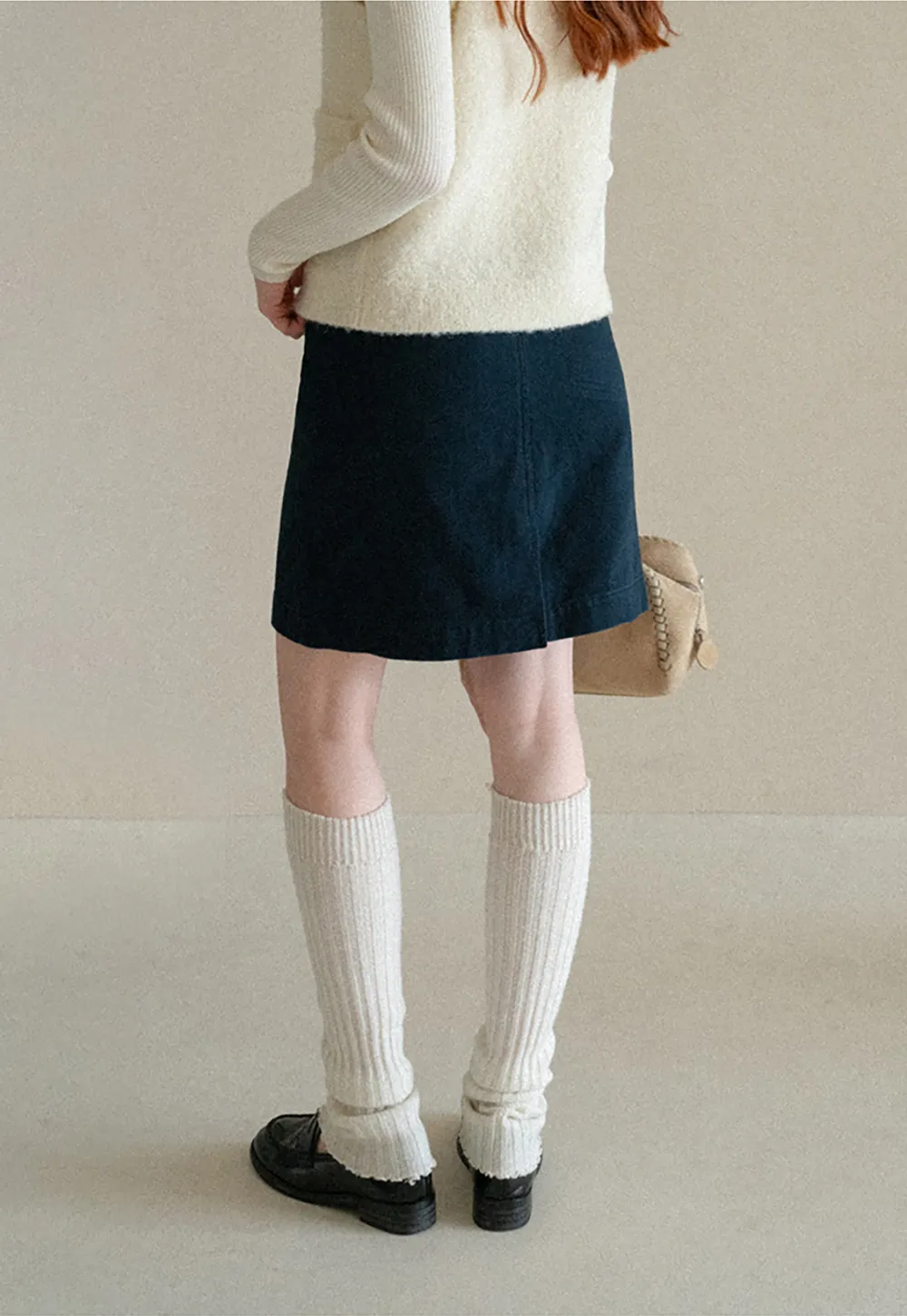 A-Line High Waist Denim Skirt