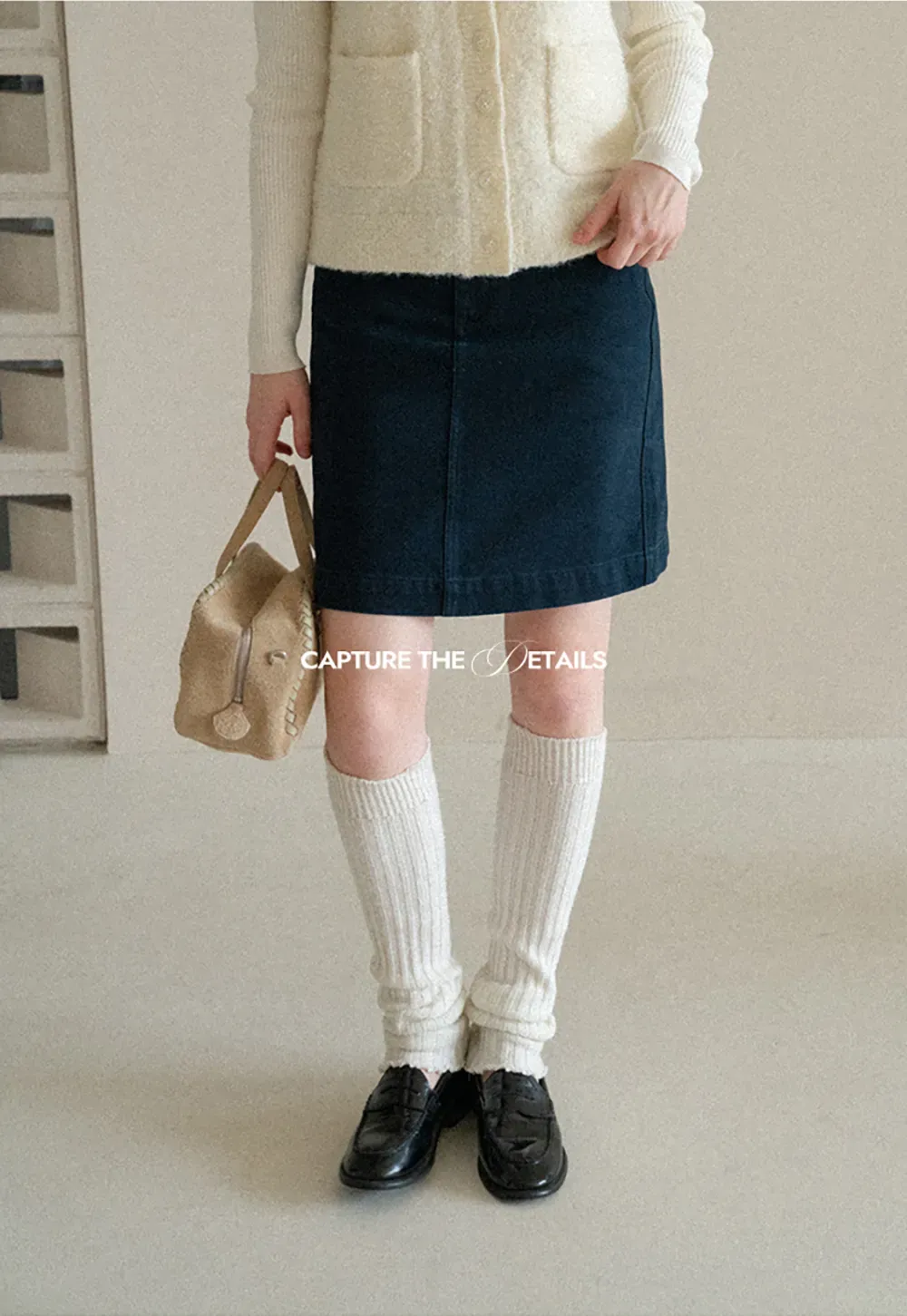 A-Line High Waist Denim Skirt