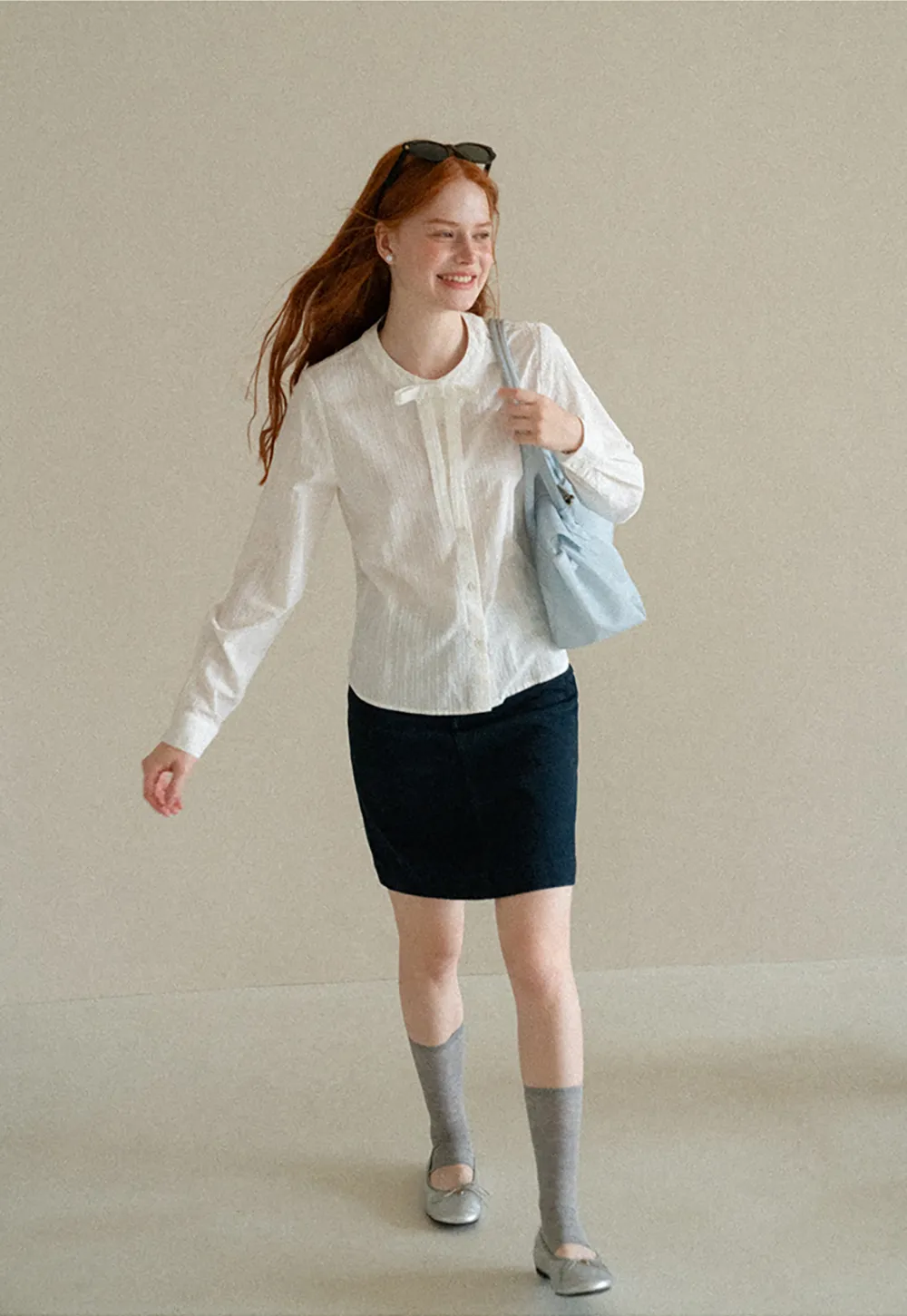 A-Line High Waist Denim Skirt