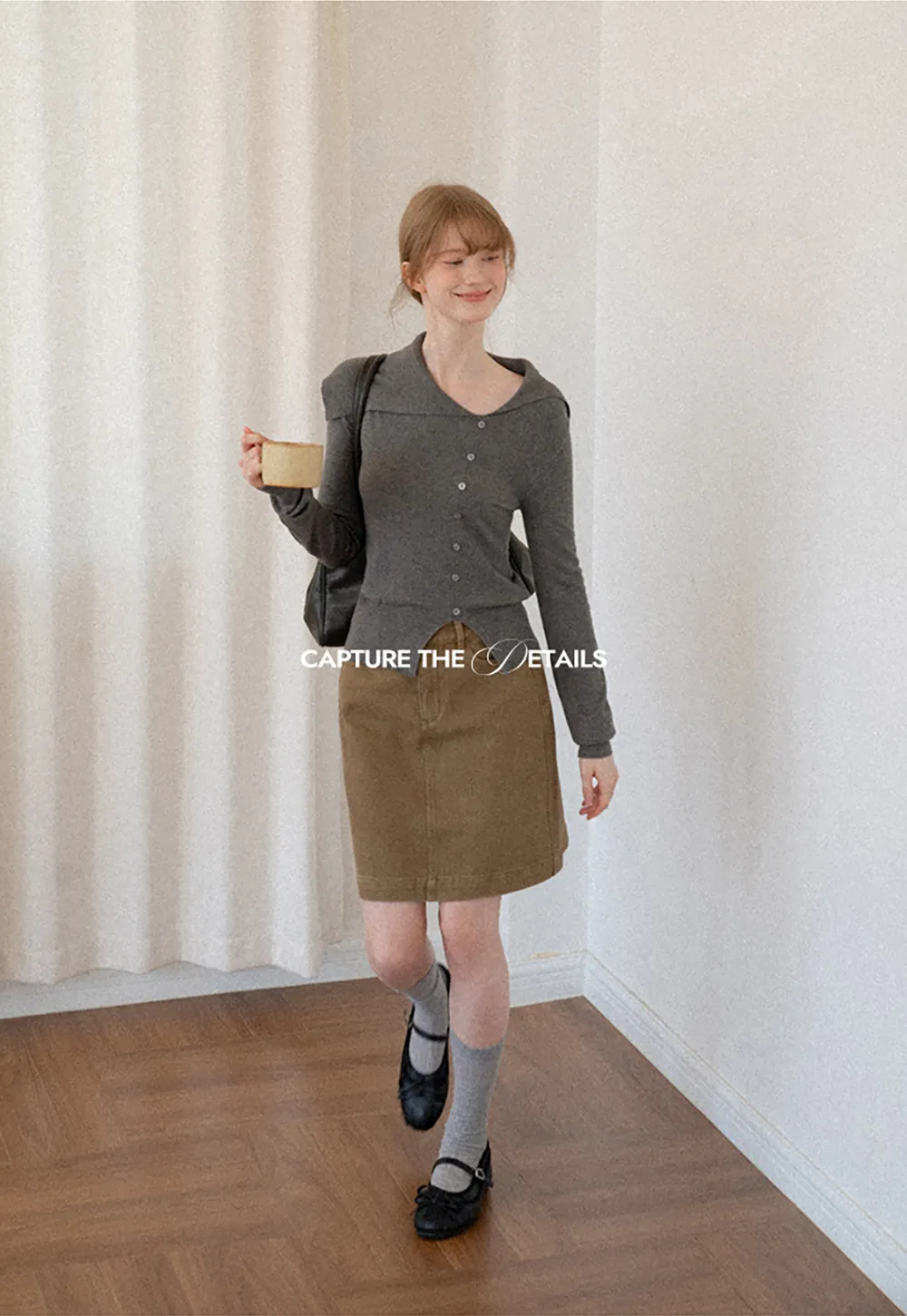 A-Line High Waist Denim Skirt