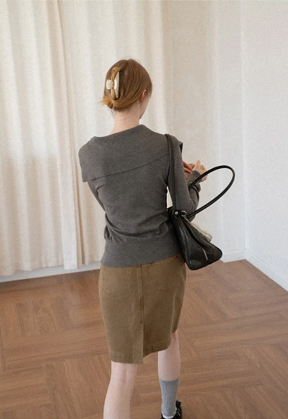 A-Line High Waist Denim Skirt