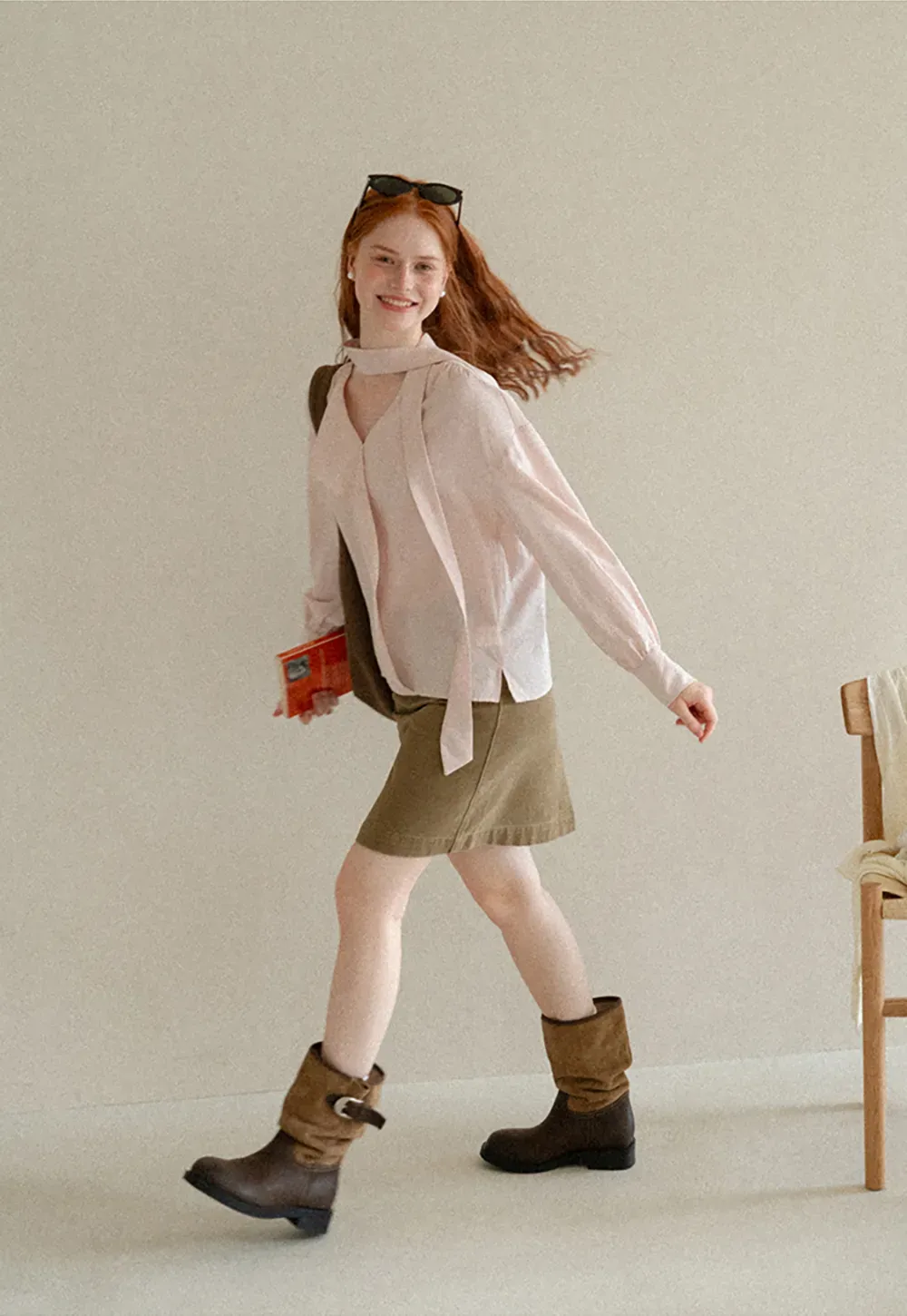 A-Line High Waist Denim Skirt